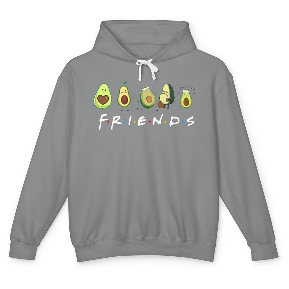 Avocado Friends Funny Avocado Running Drinking Avocado Lover Unisex Lightweight Hoodie