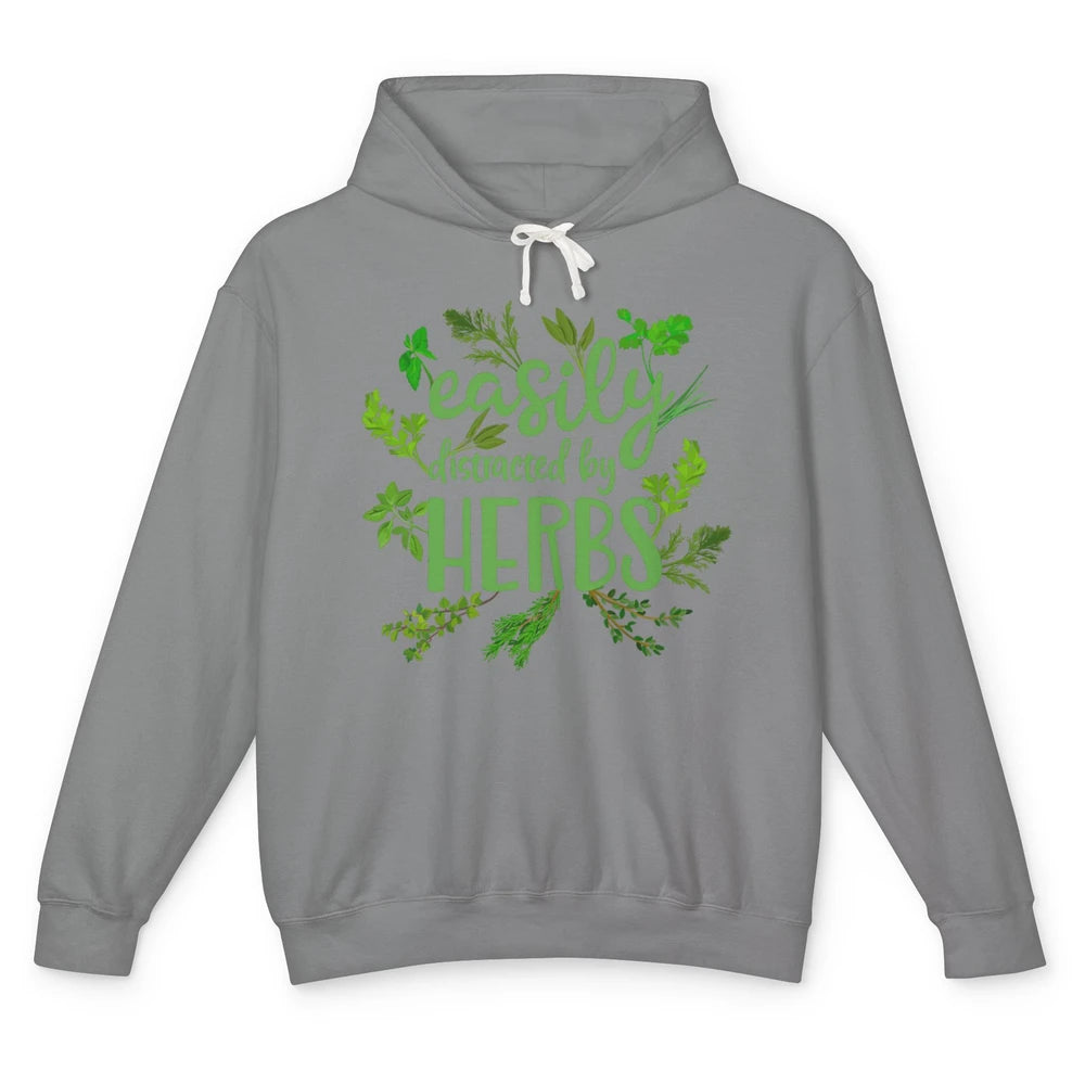 Easily Distracted By Plants Herbs Garden Medicine Botanical Unisex Lightweight Hoodie