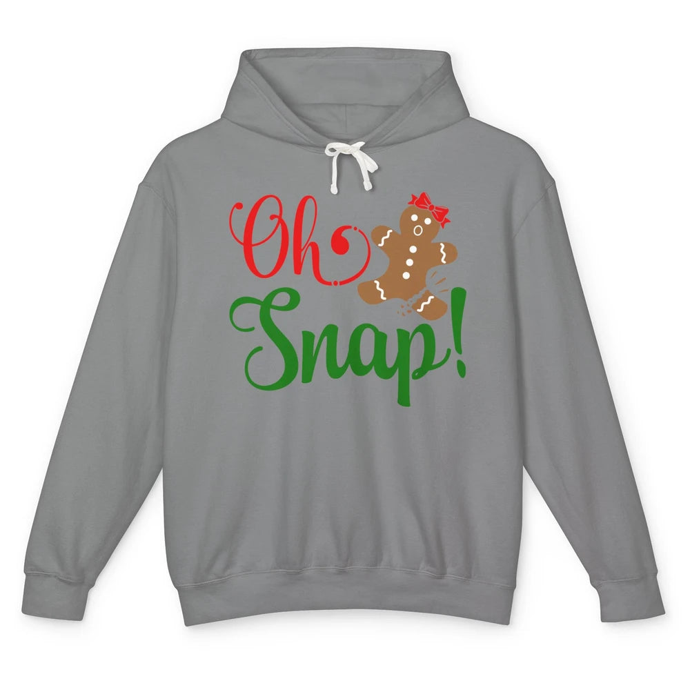 Funny Gingerbread Broken Oh Snap Western Christmas Cookies Unisex Lightweight Hoodie