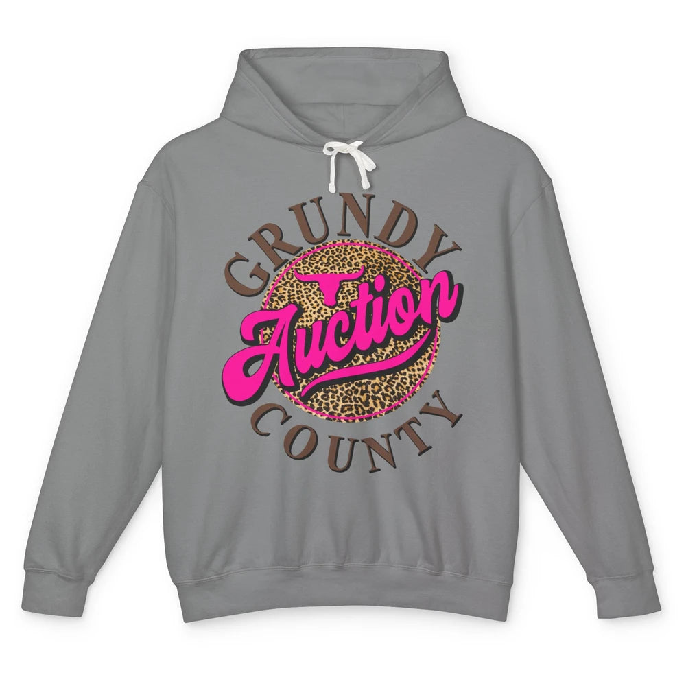 Leopard Grundy County Auction Western Country Cowboy Cowgirl Unisex Lightweight Hoodie