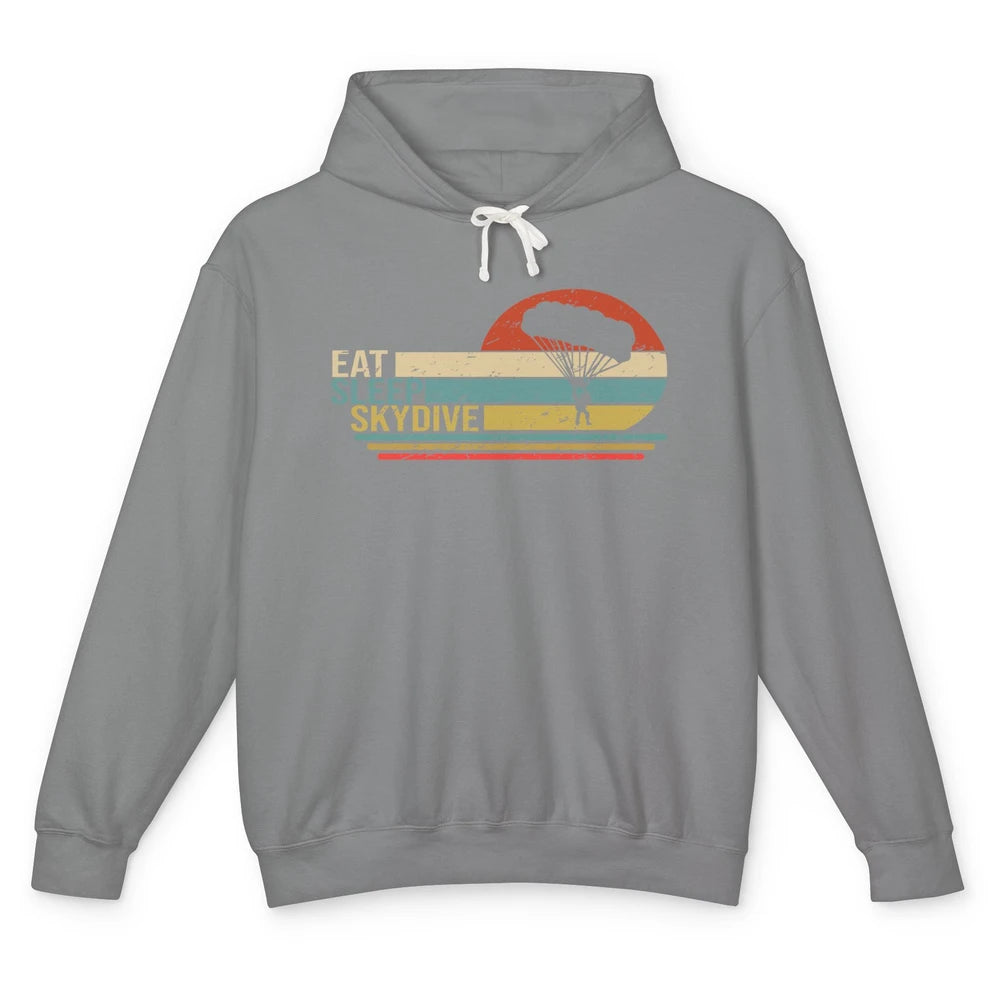 Vintage Skydiving Eat Sleep Skydive Parachute Skydiver Gift Unisex Lightweight Hoodie