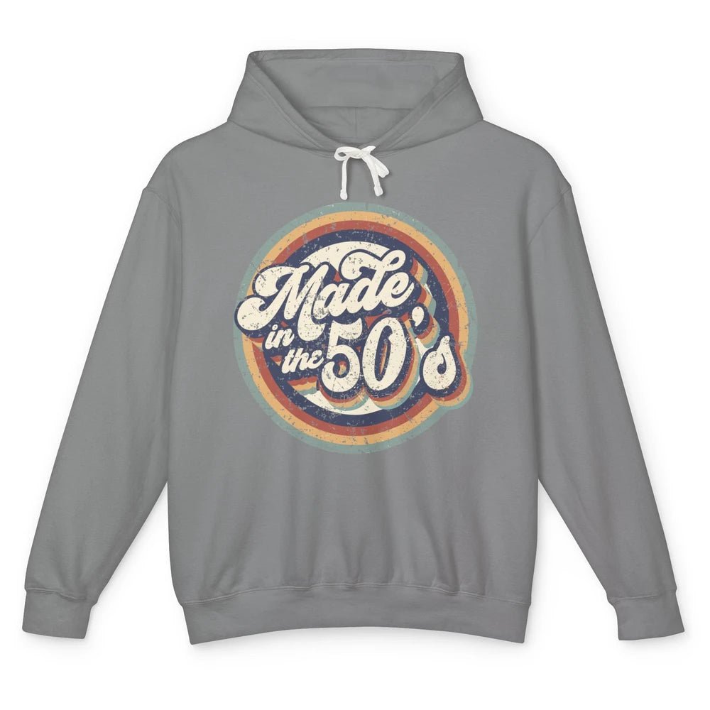 Retro Vintage Made In The 50's 1950s Born Birthday Day Gift Unisex Lightweight Hoodie