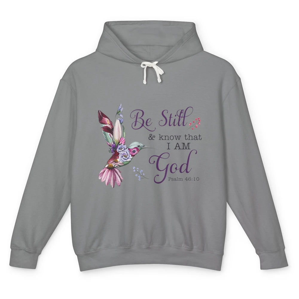 Be Still Know Im God Floral Bird Jesus Christian Bible Verse Unisex Lightweight Hoodie