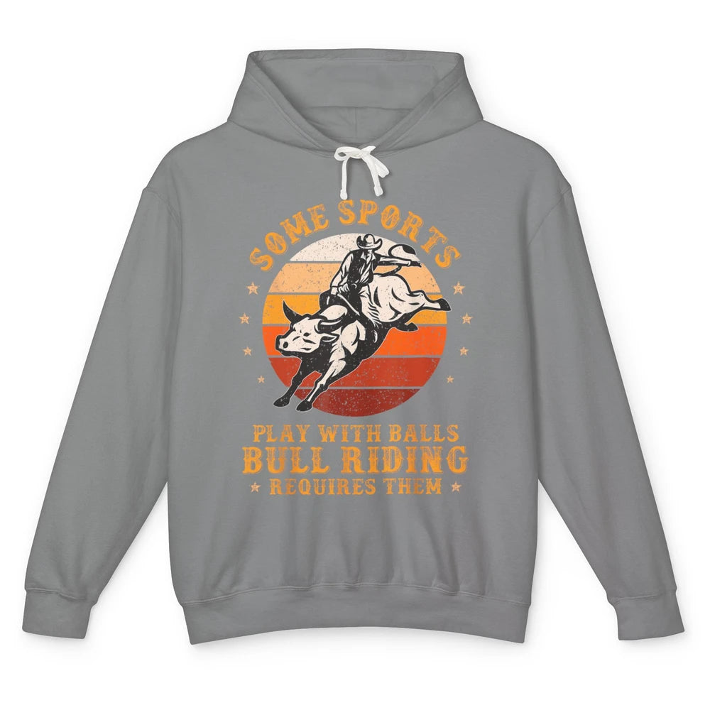 Rodeo Bull Riding Vintage Cowboy Western Country Ranch Bull Rider Howdy Unisex Lightweight Hoodie