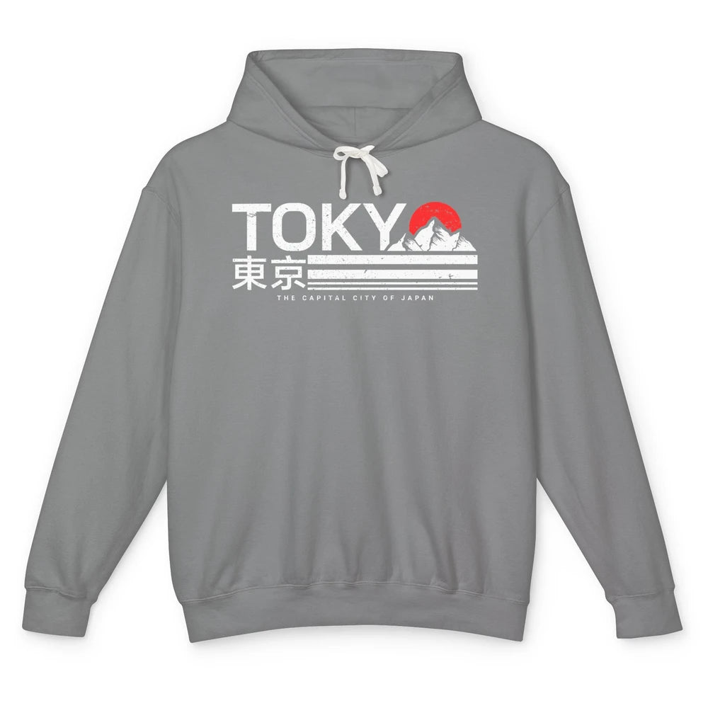 Vintage Sunset Mount Fuji Tokyo The Capital City Of Japan Unisex Lightweight Hoodie