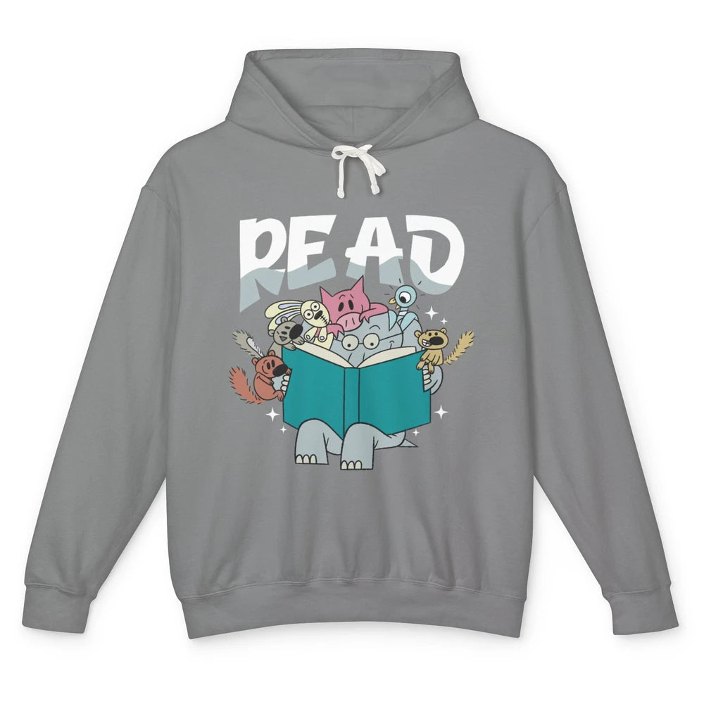 Funny Teacher Library Read Book Pigeon Wild Animal Bookish Unisex Lightweight Hoodie