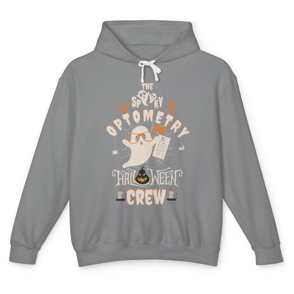 Funny Optician Ghost Crew Eye Halloween Spooky Boo Optometry Unisex Lightweight Hoodie