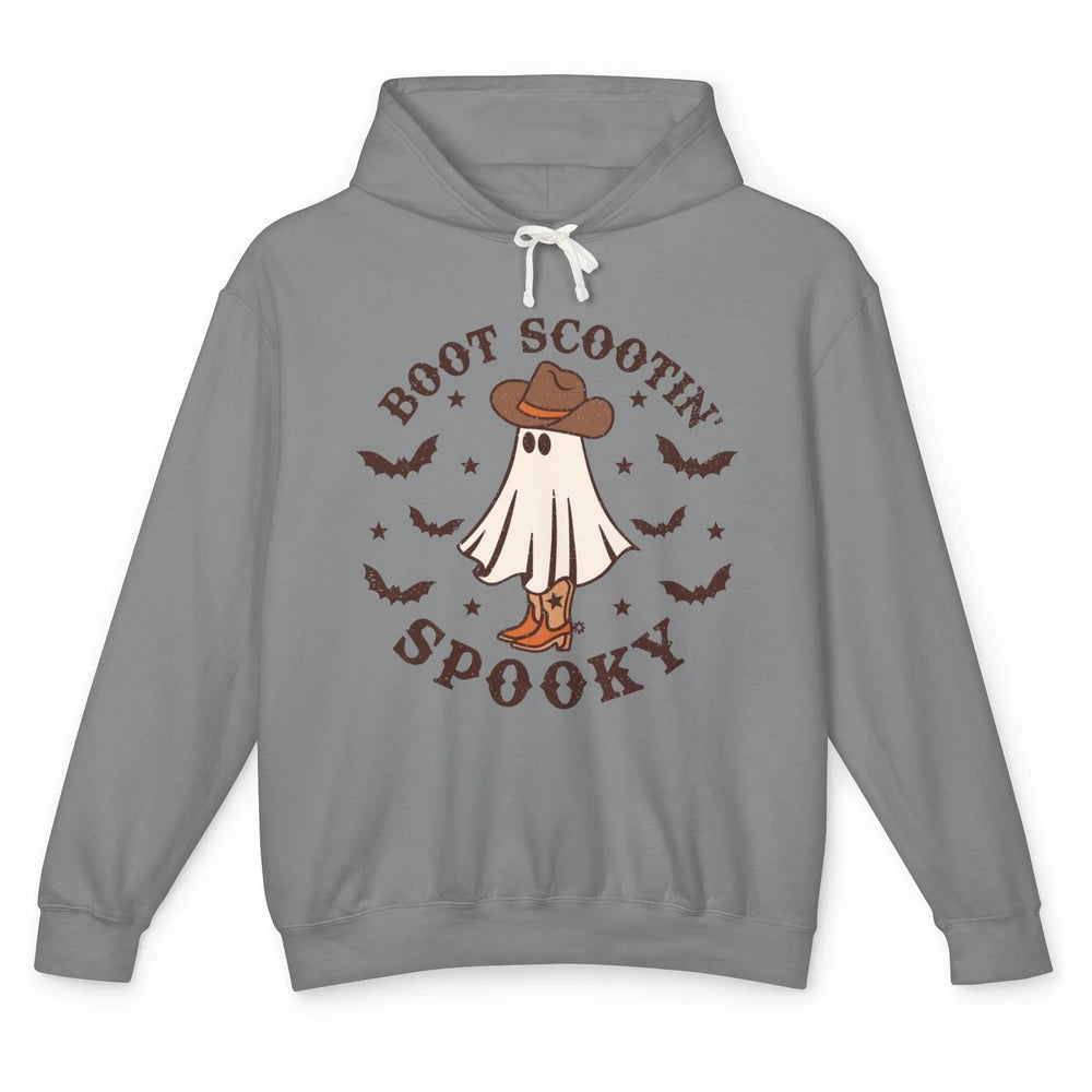 Funny Cowboy Ghost Boot Scooting Spooky Western Halloween Unisex Lightweight Hoodie