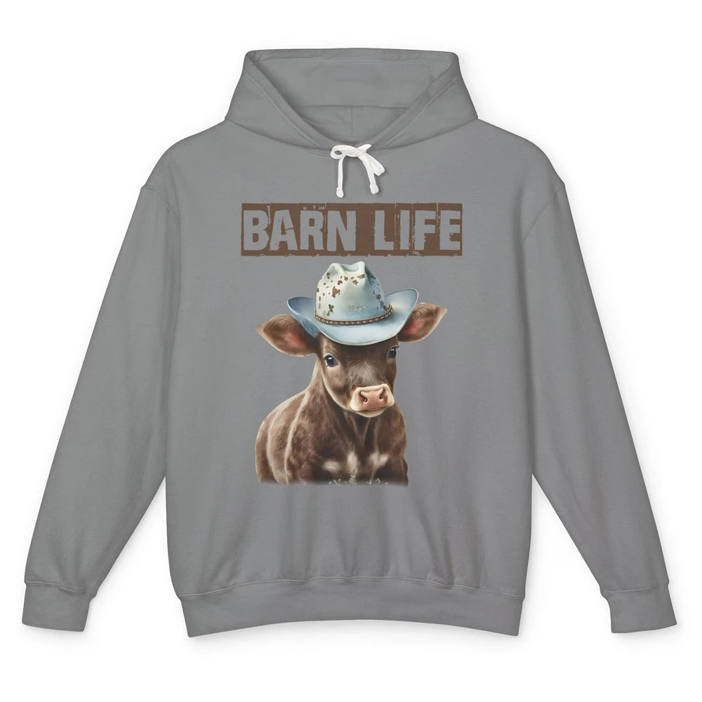 Cute Cow Barn Life Cowboy Hat Little Cowboy Western Boy Unisex Lightweight Hoodie