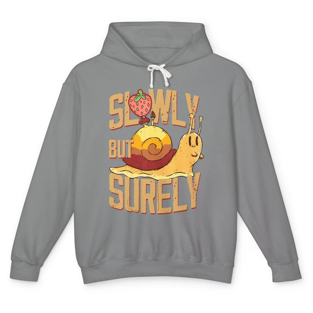 Funny Slow But Sure Snail Retro Slug Animal Sarcastic Animal Unisex Lightweight Hoodie