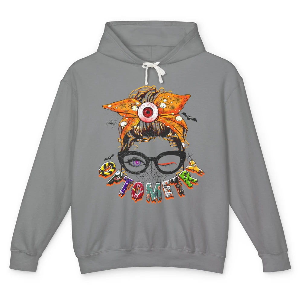 Optometry Messy Bun Glasses Halloween Optometrist Optician Unisex Lightweight Hoodie