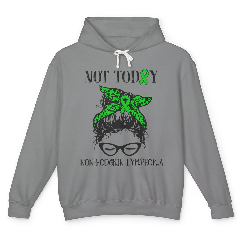 Non-Hodgkin Lymphoma Cancer Warrior Messy Hair Leopard Green Unisex Lightweight Hoodie