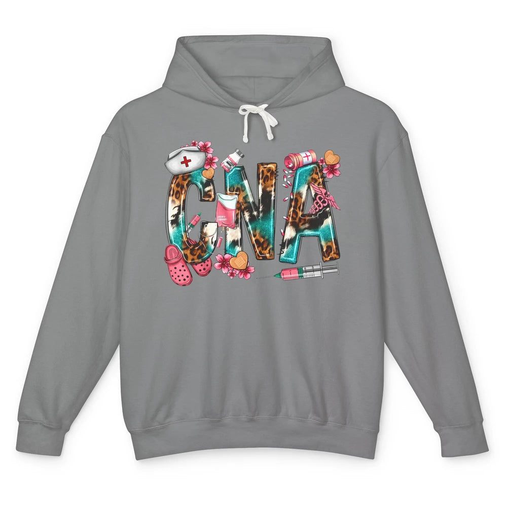 Leopard Stethoscope Love CNA Life Nurse Life Western Nursing Unisex Lightweight Hoodie