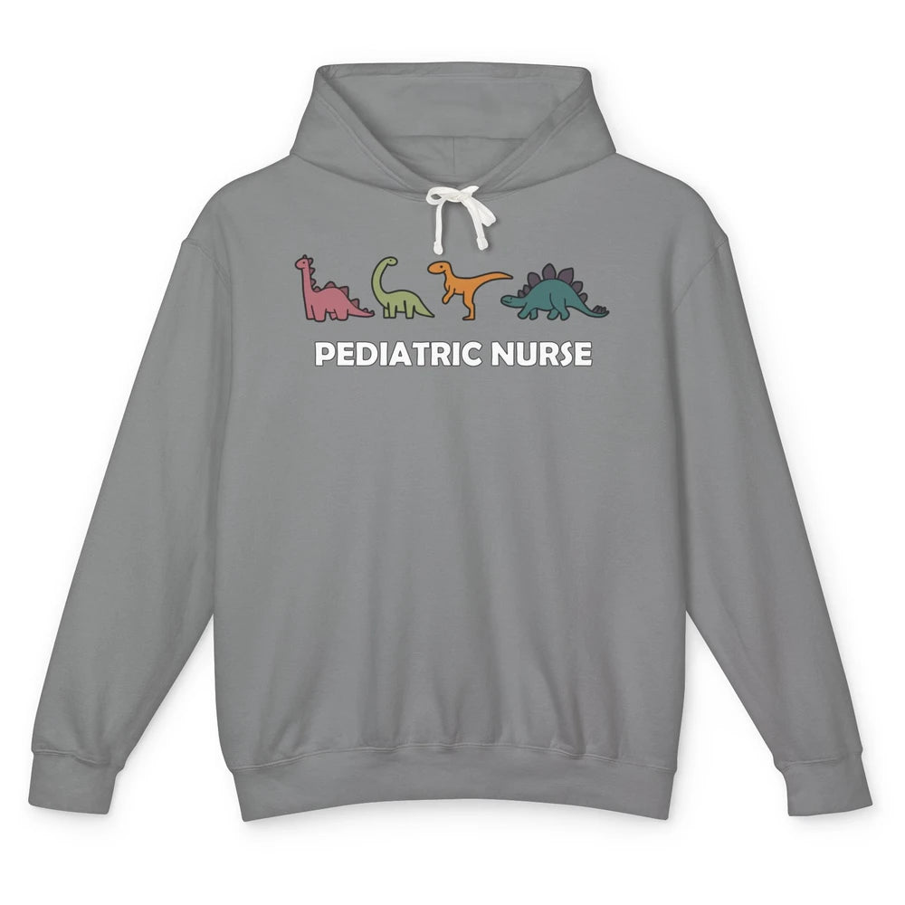 Funny Dinosaur Pediatric Nurse Peds Life Pediatric Physical Unisex Lightweight Hoodie