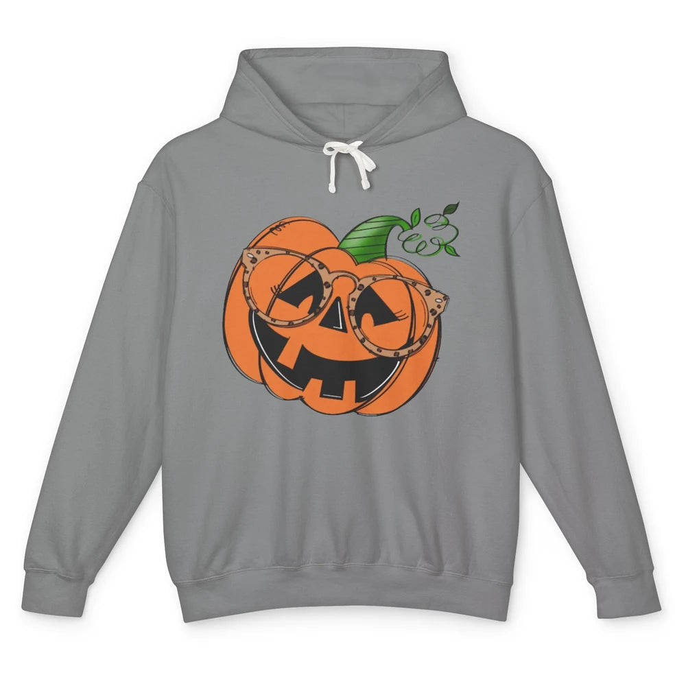 Optometrist Pumpkin Leopard Glasses Halloween Optician Gift Unisex Lightweight Hoodie