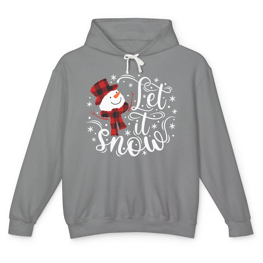 Funny Snowman Let It Snow Snowflakes Holiday Merry Christmas Unisex Lightweight Hoodie