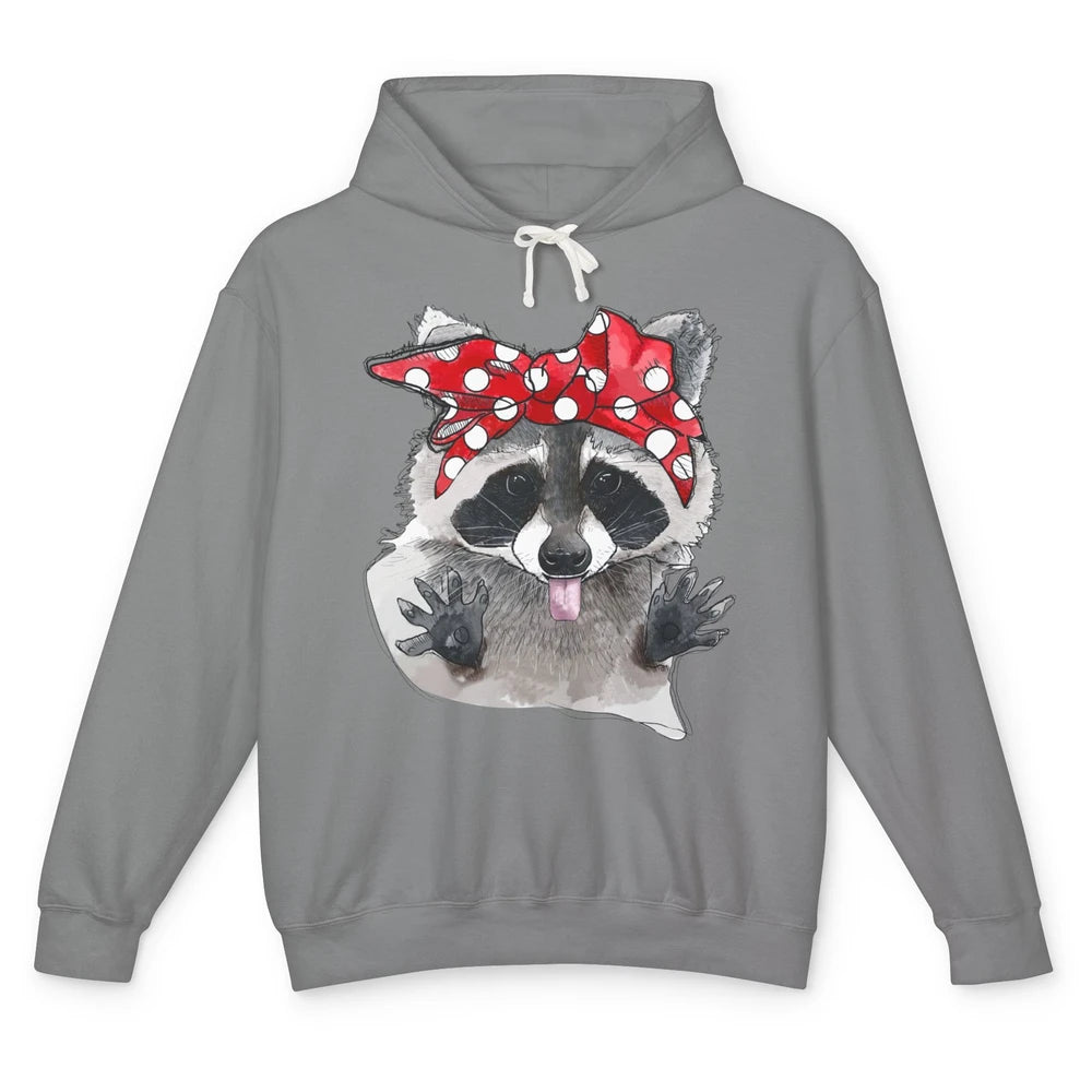 Bandana Racoon Baby Trashed Racoon Panda Lovers Gift Unisex Lightweight Hoodie