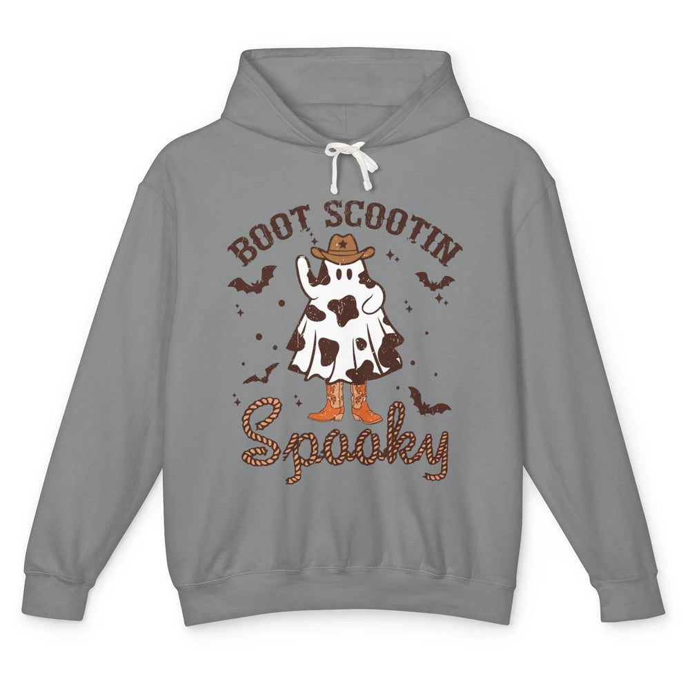 Cowboy Ghost Cowhide Boot Scooting Spooky Western Halloween Unisex Lightweight Hoodie