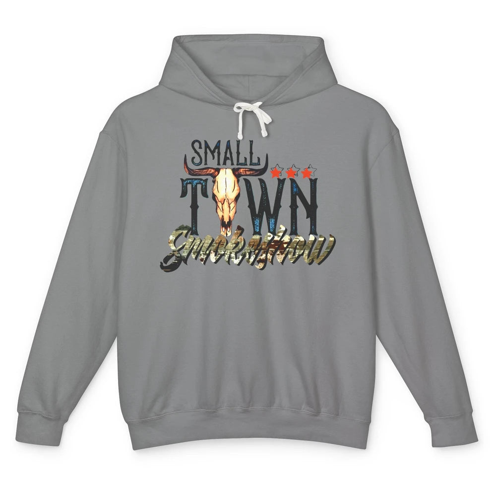 Boho Bull Skull Small Town Smokeshow Western Country Cowgirl Unisex Lightweight Hoodie