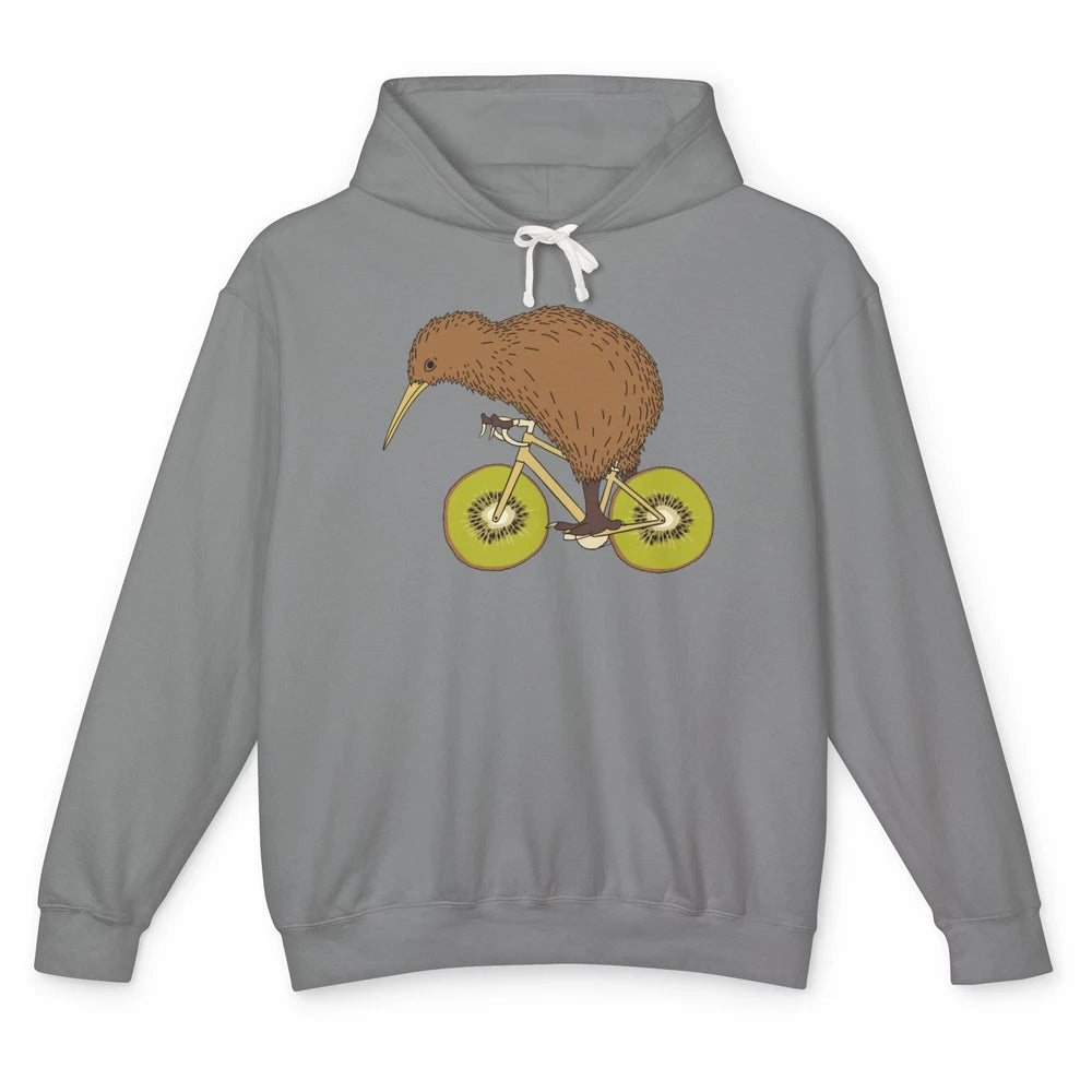 Funny Bird Riding Bike Kiwi Wheels Nature Birding Sarcasm Unisex Lightweight Hoodie