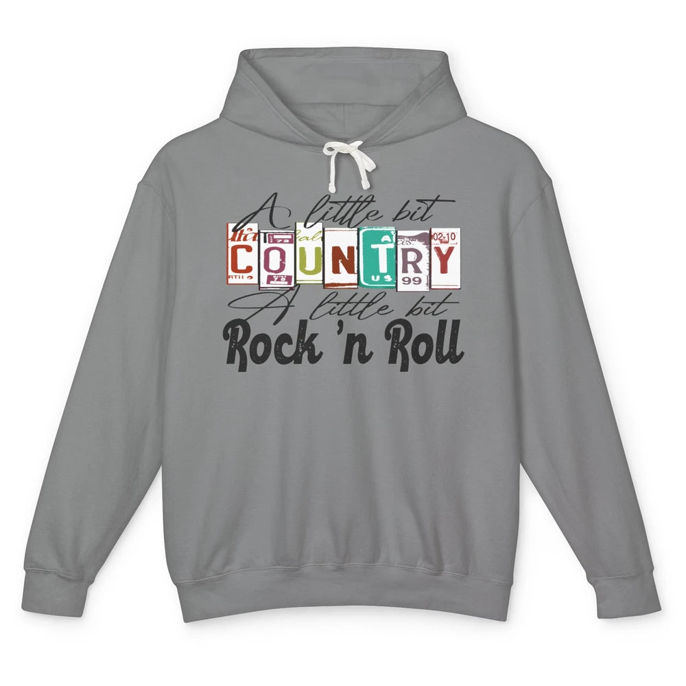 Retro A Little Bit Country A Little Bit Rock n Roll Western Unisex Lightweight Hoodie