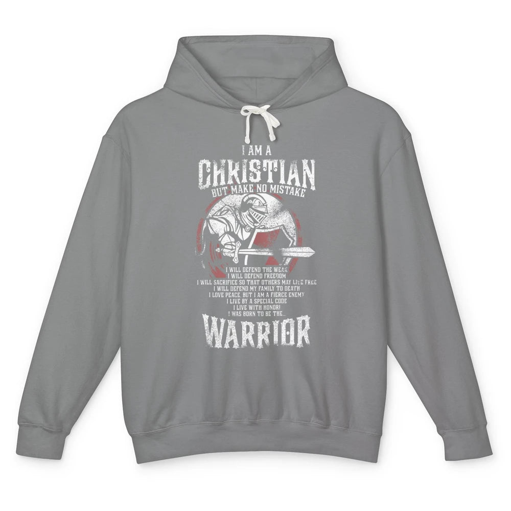 Cool Knight Templar Christian Warrior Child Of God Son Cross Unisex Lightweight Hoodie