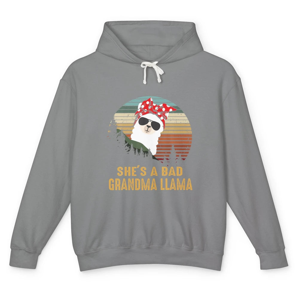 Funny Bad Grandma Llama Funny Farm Animal Alpaca Mothers Day Unisex Lightweight Hoodie