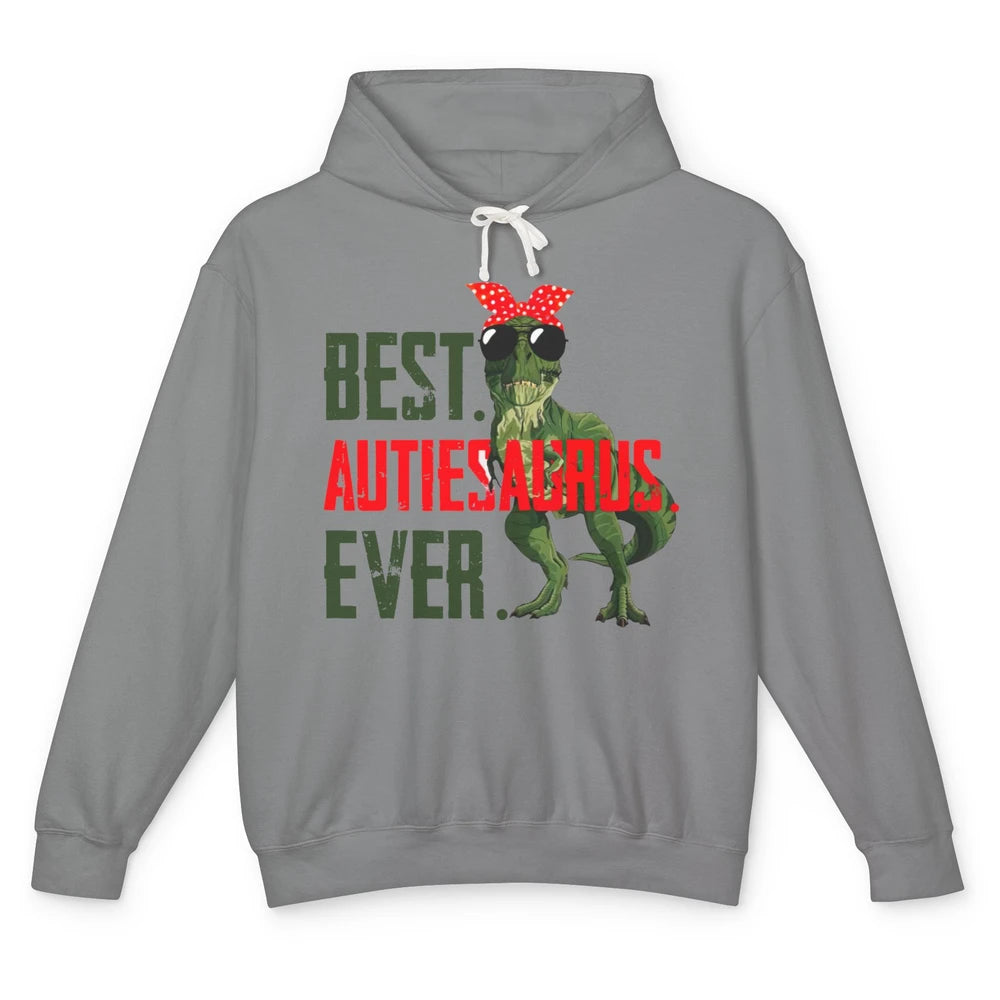 Retro Funny T Rex Best Auntiesaurus Ever Dinosaur Aunt Gift Unisex Lightweight Hoodie