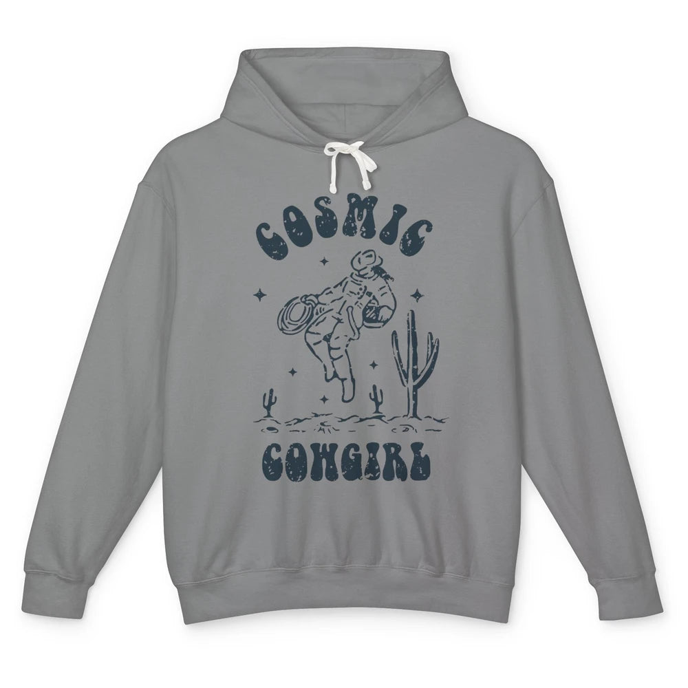 Retro Cowgirl In Space Cosmic Cowboy Western Country Cowgirl Unisex Lightweight Hoodie