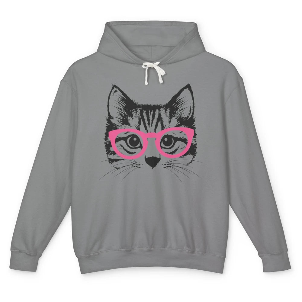 Kitten Cat Wearing Eyeglasses Optometrist Ophthalmologist Unisex Lightweight Hoodie