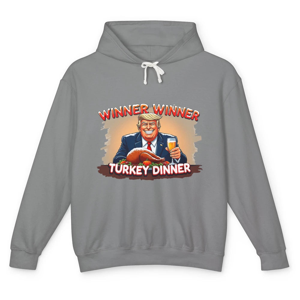 Funny Trump Winner Turkey Dinner Thanksgiving Donald Trump President Republican Unisex Lightweight Hoodie