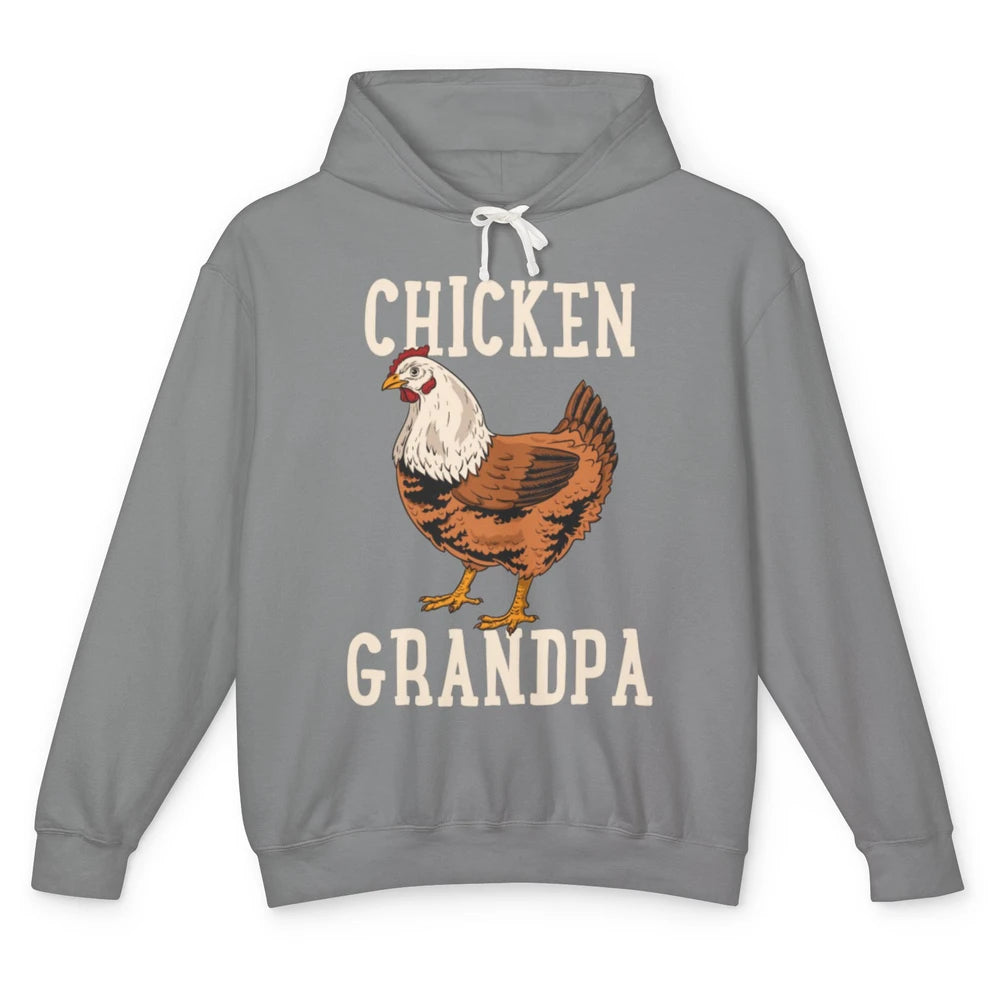 Retro Chicken Grandpa Funny Grandfather Vintage Farm Animal Unisex Lightweight Hoodie