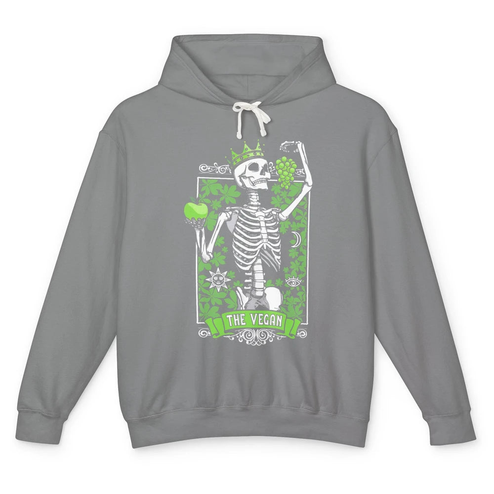 Funny Skeleton The Vegan Tarot Card Vegetarian Animal Lovers Unisex Lightweight Hoodie