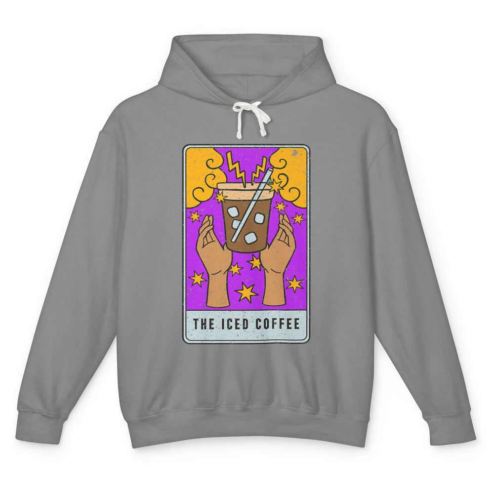 The Iced Coffee Witch Latte Tarot Card Mystical Halloween Unisex Lightweight Hoodie