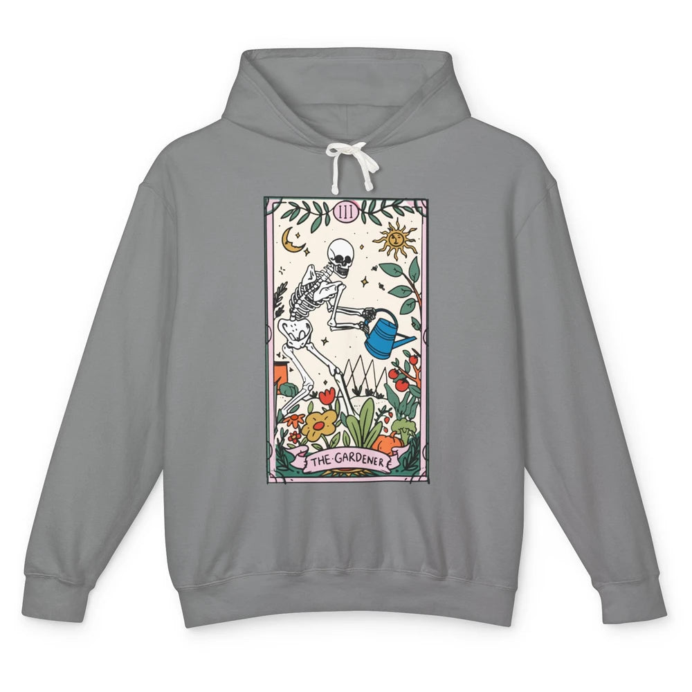 Gardening Because Murder Is Wrong Tarot Skeleton Gardener Unisex Lightweight Hoodie