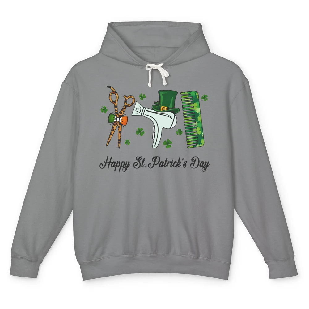 Hairstylist Happy St Patrick's Day Hair Hustler Shamrock Unisex Lightweight Hoodie