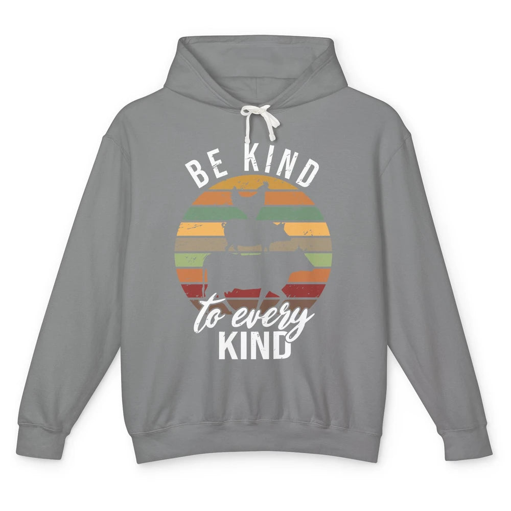 Retro Vegan Be Kind To Every Kind Vegetarian Friend Not Food Unisex Lightweight Hoodie