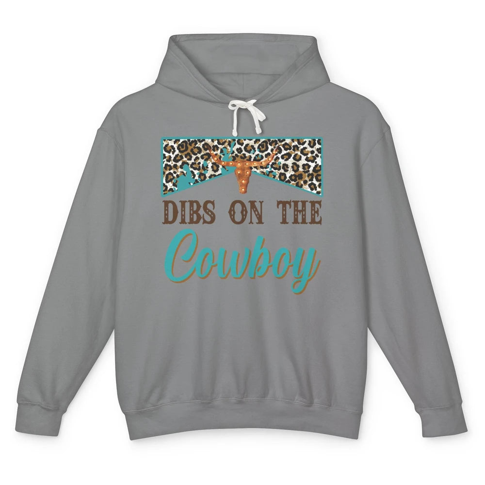 Leopard Bull Skull Dibs On The Cowboy Western Country Cowboy Unisex Lightweight Hoodie