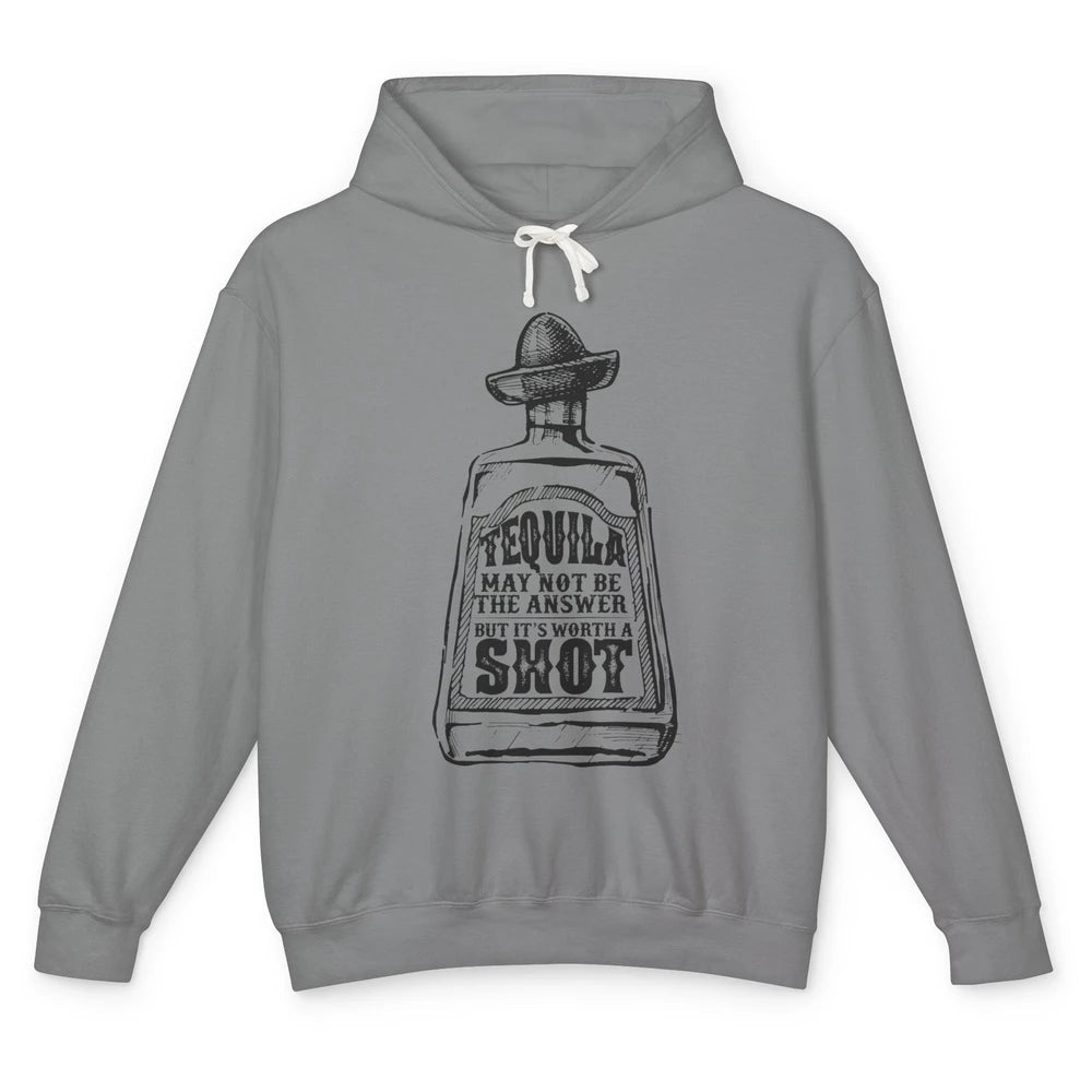 Retro Cowboy Hat Tequila May Not Be Answer Western Country Unisex Lightweight Hoodie