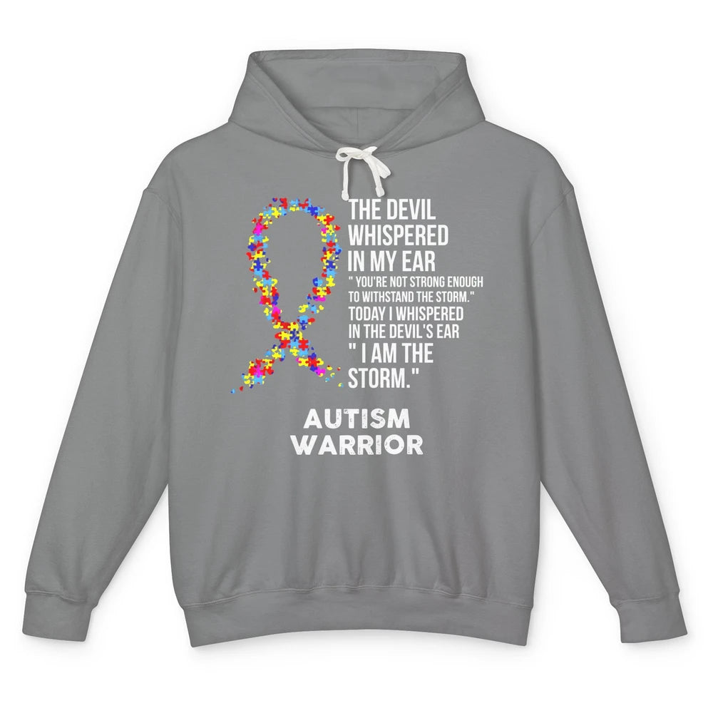 Autism Awareness Support Ribbon The Devil Whispered In Ear Unisex Lightweight Hoodie