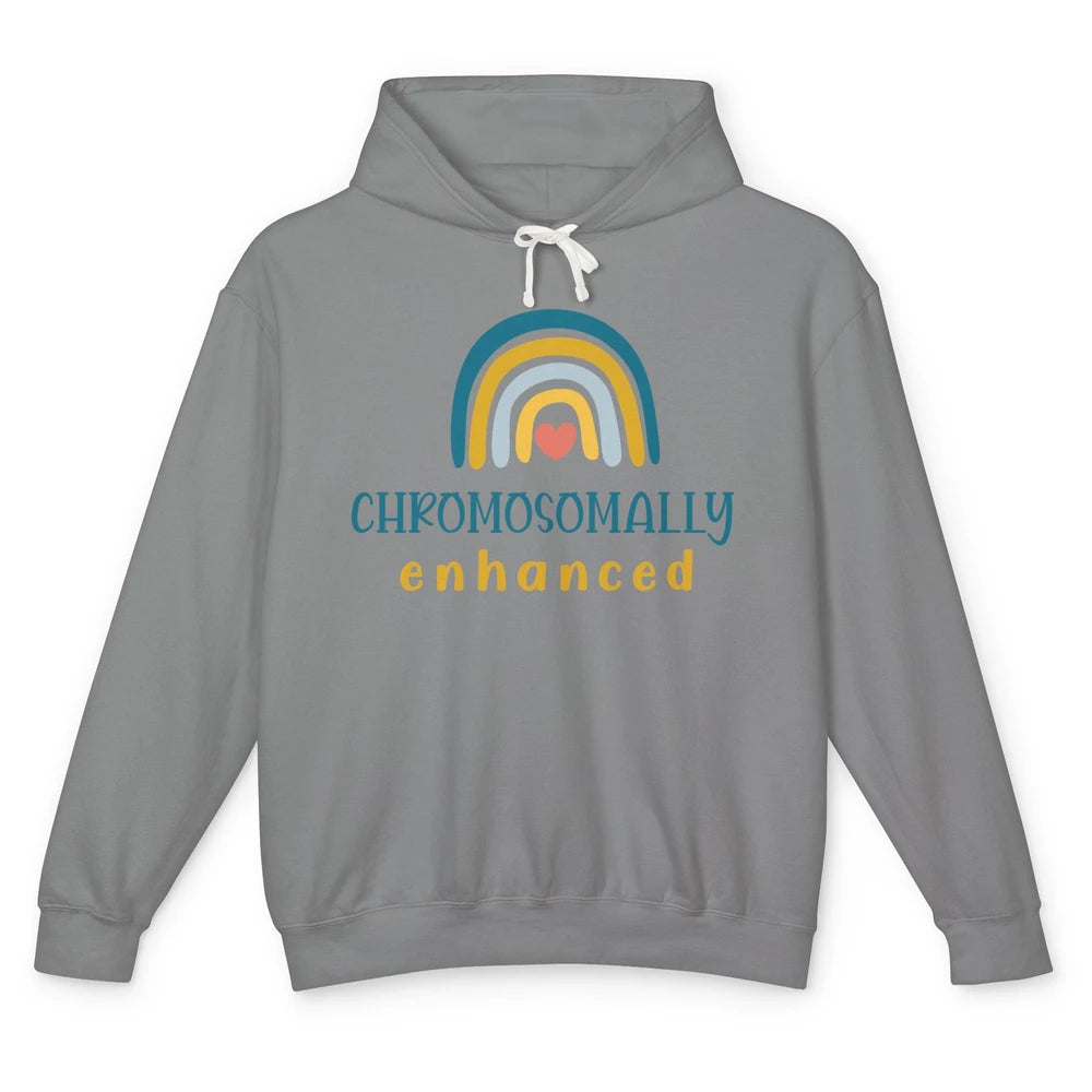 Chromosomes Enhanced Rainbow Down Syndrome T21 Warriors Unisex Lightweight Hoodie