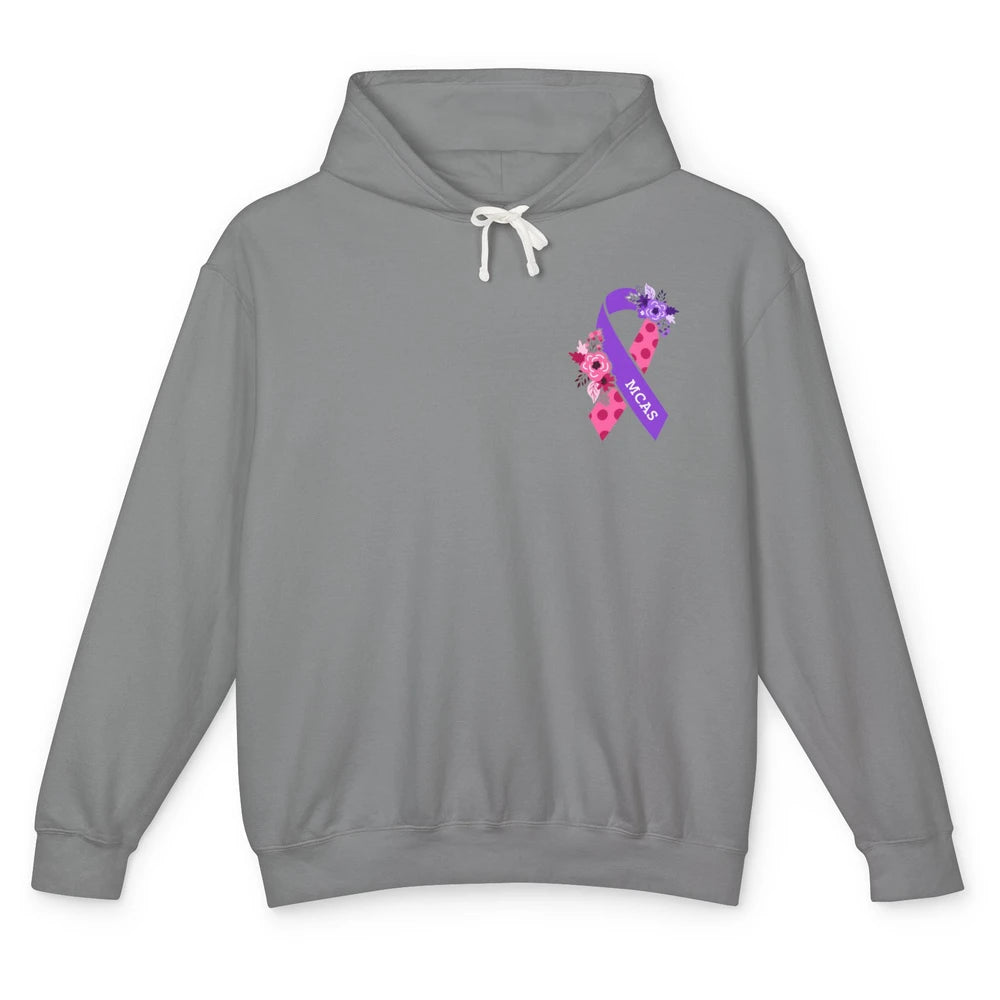 MCAS Mast Cell Activation Syndrome Awareness Ribbon Pocket Unisex Lightweight Hoodie