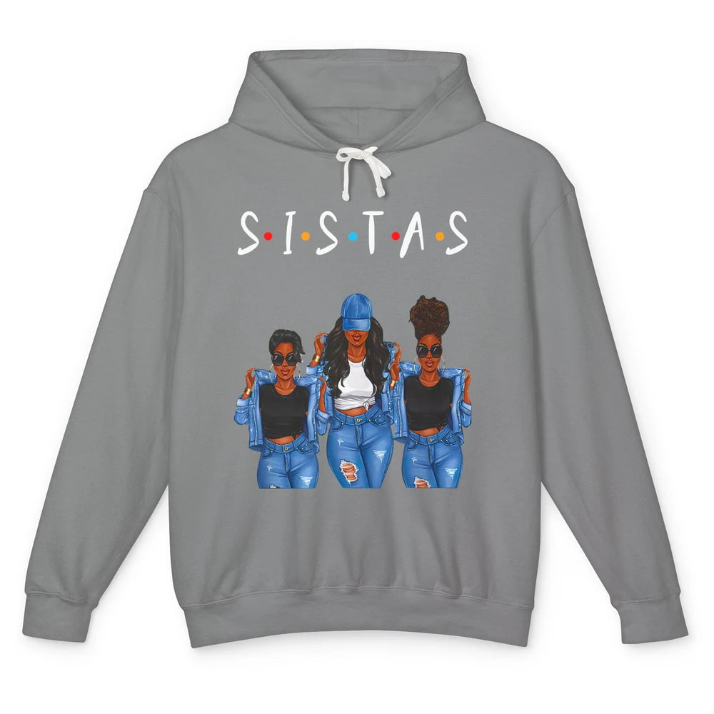 Sistas Awesome Afro Girl Together Black Girls Melanin Bestie Unisex Lightweight Hoodie