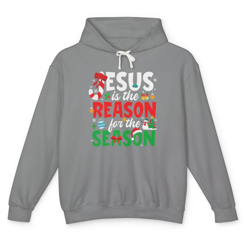 Merry Christmas Jesus The Reason For Season Xmas Candy Tree Unisex Lightweight Hoodie