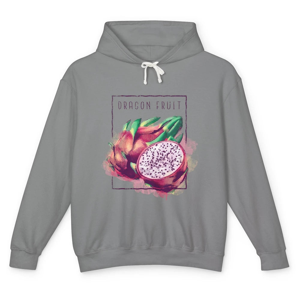 Watercolor Dragonfruit Tropical Paradise Summer Vegan Fruit Unisex Lightweight Hoodie