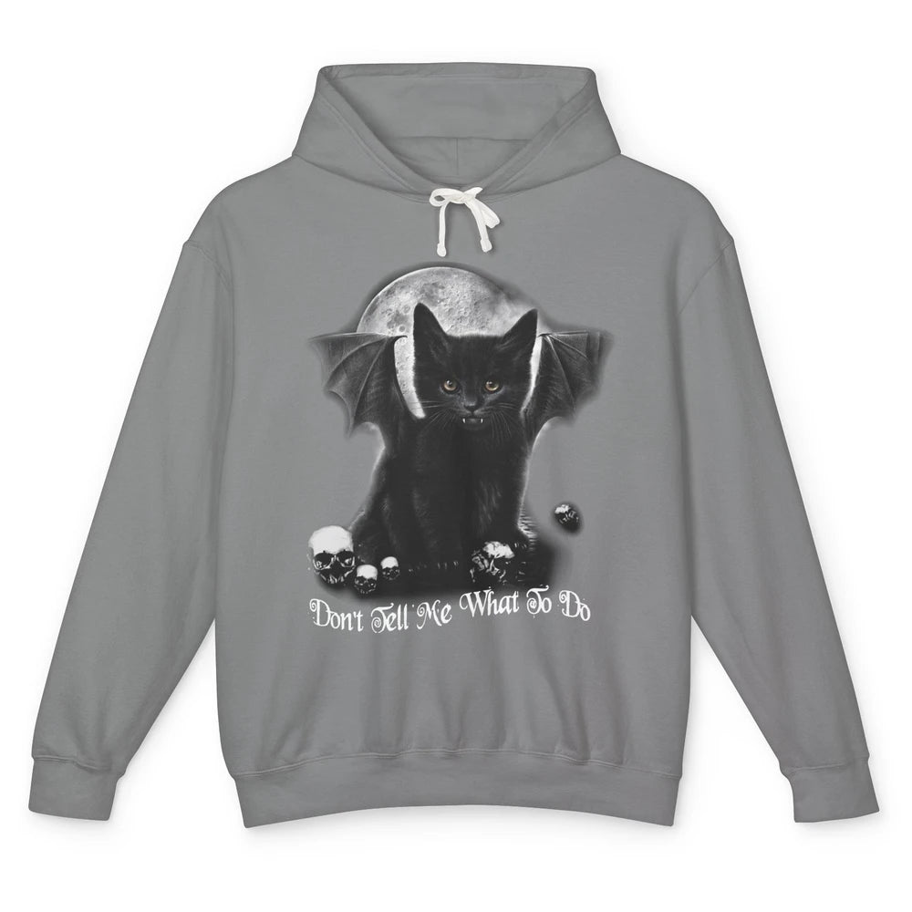 Black Cat Witch Don't Tell Me What To Do Halloween Costume Unisex Lightweight Hoodie