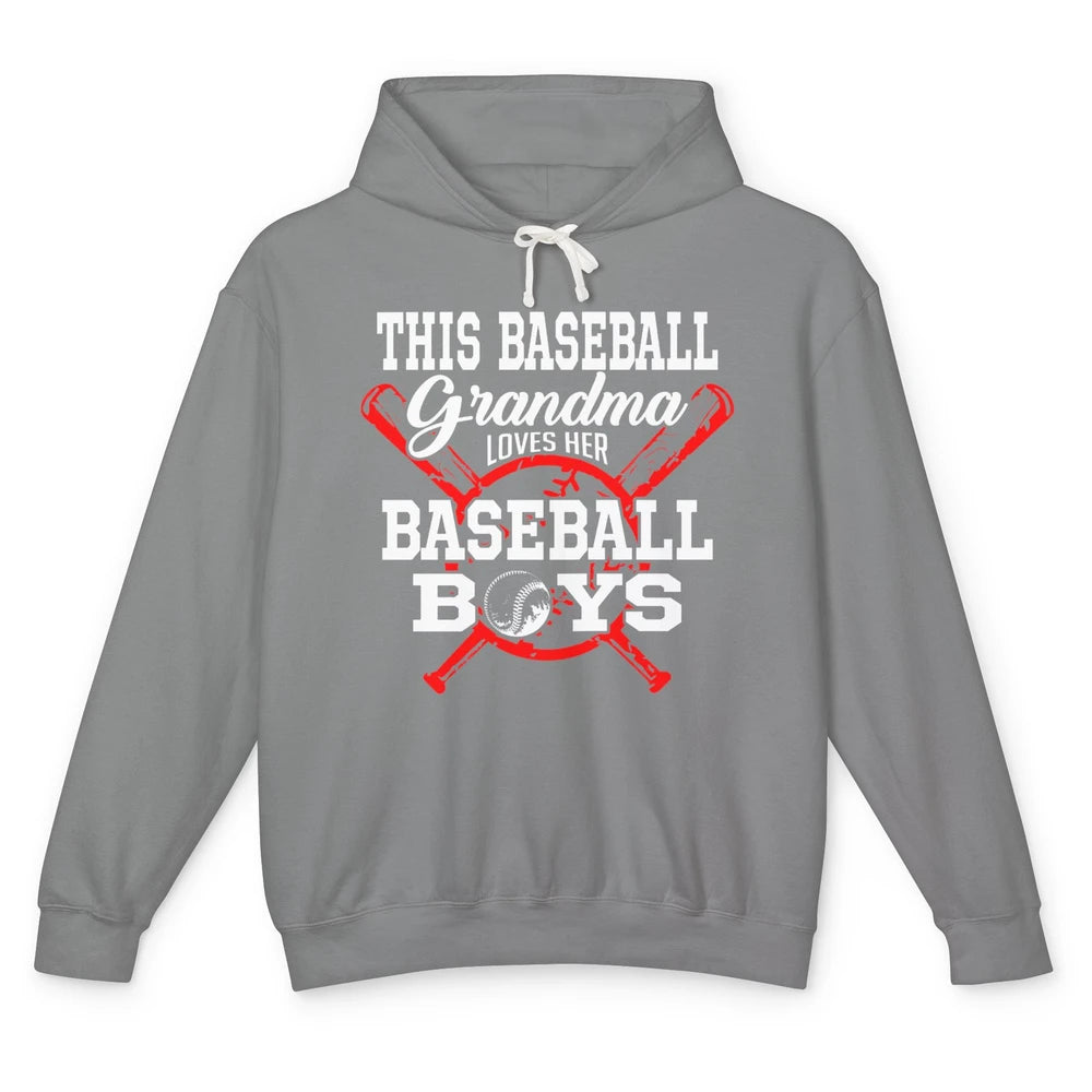 Baseball Grandma Loves Her Baseball Boys Proud Baseball Nana Unisex Lightweight Hoodie