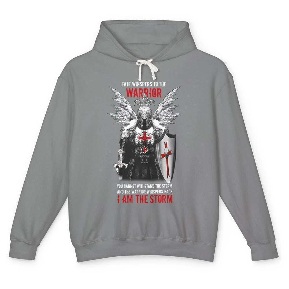 Knight Templar Fate Whispers To The Warrior Christian Belief Unisex Lightweight Hoodie