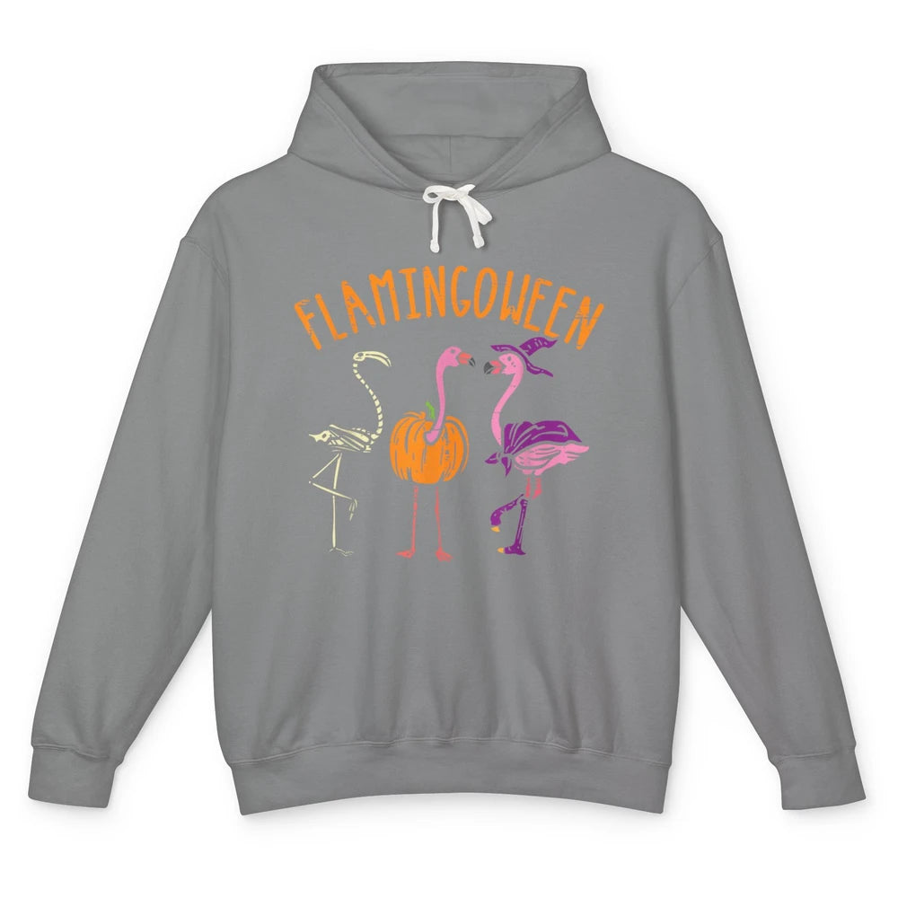 Funny Witch Flamingo Pumpkin Skeleton Halloween Spooky Boo Unisex Lightweight Hoodie