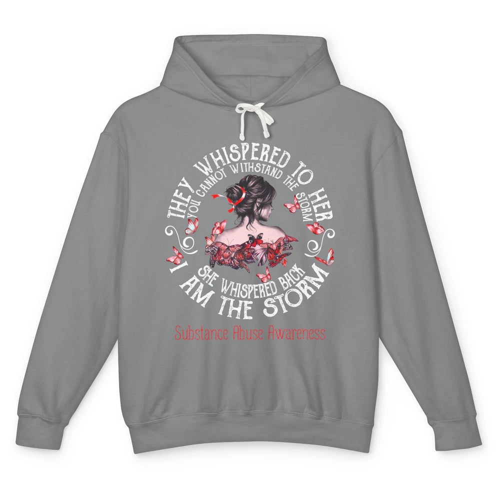 The Storm Substance Abuse Awareness Red Woman Appreciation Unisex Lightweight Hoodie